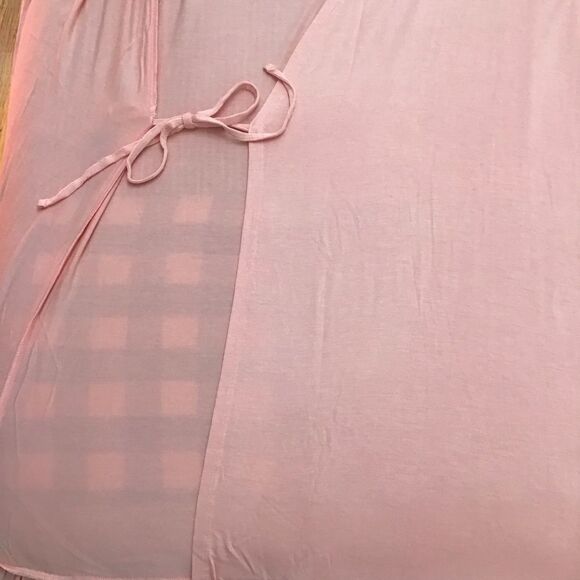 La vie en rose pink kimono cozy jersey wrap robe sleepwear loungewear NWT Large - Picture 5 of 12